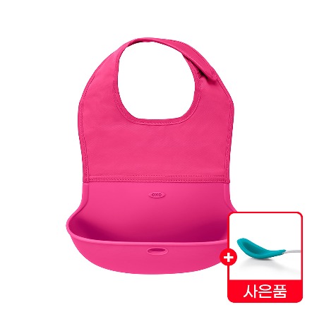 [한국공식] 옥소 토트 롤업 이유식 턱받이 - 핑크